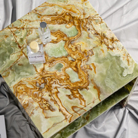Table console moderne en marbre onyx vert Cammy Stone pour petits salons et chambres à coucher, meubles faits main pour la maison