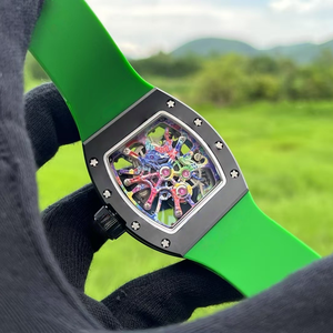 Relojes de Lujo para Hombre, Estilo 68-01 Cyril Kongo, Reloj Mecánico Tourbillon con Arte Graffiti, Caja de Fibra de Carbono Negra - Product Image 6