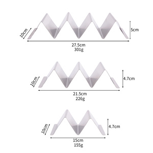 Soporte de Taco de acero inoxidable, estante de metal para 3 <span class=keywords><strong>tacos</strong></span>, técnica de grabado de camping sostenible, utensilios de cocina - Product Image 3