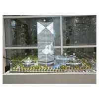 Edificio de oficinas de gran altura, espectáculo de luces, modelo de construcción de planificación, centro comercial, modelo arquitectónico en miniatura