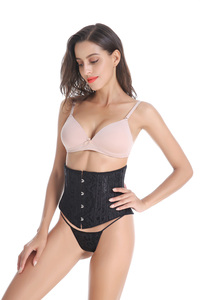 24 Steel Bones Waist Trainer Corset Belt Abdominal Binder Shapewear Short <strong>Underbust</strong> Corset With Thong - Product Image 5