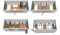 Conteneur pliable de luxe personnalisé pour la maison 20/40ft Assembler des maisons Expédition mobile en acier portable Hôtels à cadre de chambre à 4 lits