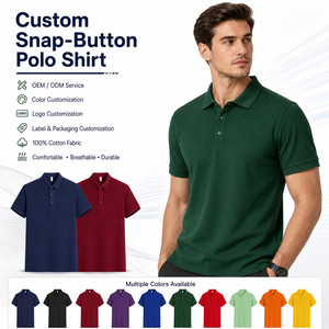 Chemise Homme 100% Coton Tricoté à Manches Courtes Couleur Unie Respirante Anti-Plis Séchage Rapide Décontractée Broderie Logo Personnalisé - Product Image 1