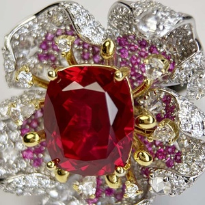 <span class=keywords><strong>2025</strong></span> phong cách mới 925 Bạc tuyệt đẹp hoa Lab-Grown <span class=keywords><strong>Ruby</strong></span> retro thời trang vòng - Product Image 5