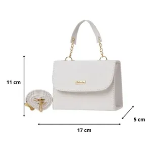 Fadila bianca elegante borsa Messenger da donna con cinturino singolo catena geometrica alla moda a prova di acqua Zip in poliestere estate inverno