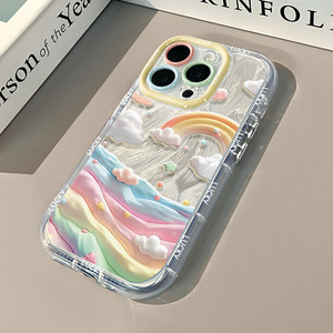 Rainbow <strong>Clouds</strong> Mirror Printing Space Transparent TPU Mobile Phone Cover Case for <strong>Iphone</strong> 17 8 X Xr Xs 11 12 13 14 15 16 Pro Max - Product Image 2