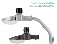 Lampe de grange cylindrique LED 45W-100W, applique murale extérieure avec diffuseur en polycarbonate, capteur crépusculaire, éclairage de jardin