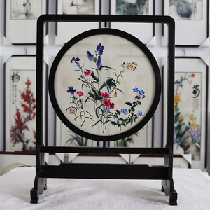Suzhou Embroidery Double Sided <b>Bamboo</b> Landscape <b>Screen</b> Handcrafted Silk Ornament For Living Room Bedroom Study - Product Image 3