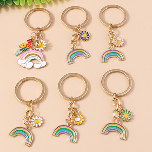 Augisteen - 12 Llaveros Con Diseño De Flores, Diseño De Margarita, Diseño De Girasol, Diamantes