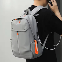 Sac à dos d'ordinateur portable de voyage léger, grande capacité, personnalisable, en stock, pour collège, avec sangle confortable, étanche, USB