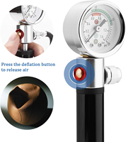 Pompe à ballon de basket portable JUNYE en alliage d'aluminium avec manomètre, aiguilles de gonflage et valve de décompression