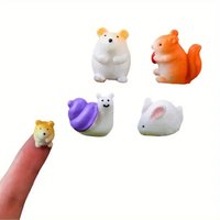 Set miniatur mainan kartun tokoh hewan Mini hamster kecil kelinci siput Kerajinan Resin Mini untuk dekorasi rumah taman Desktop