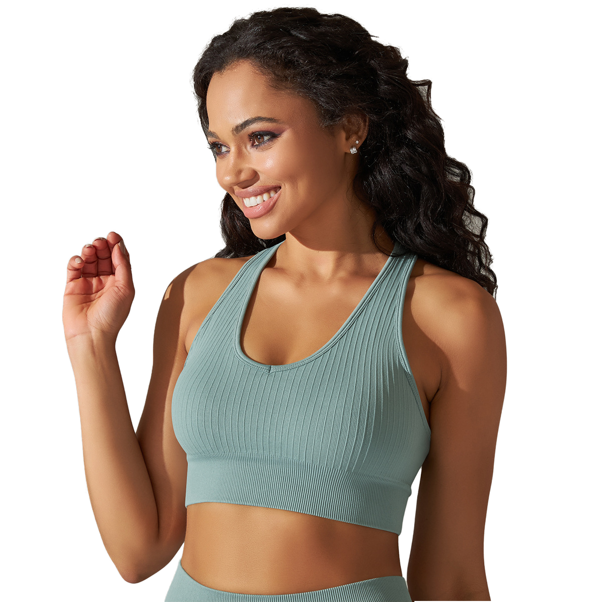 Customizable Reversible Crossed Back U-NECK Yoga Sports Bra Women Plus Size Fitness Breathable High Quality Leopard Print Front