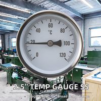 Jauge de température bimétallique en acier inoxydable 2.5 ''personnalisable pour la conception de montage arrière à usage industriel avec prise en charge OEM ODM