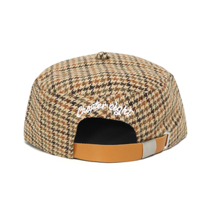 Mũ lưỡi trai nam chất liệu len kẻ ca rô thiết kế mới 2025, kiểu dáng không cấu trúc 5 tấm, thêu logo tùy chỉnh chất lượng cao, mũ lưỡi trai phẳng - Product Image 4