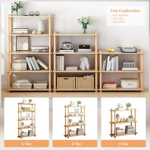 Étagère en bois à 4 niveaux Bibliothèque moderne ouverte Étagère de rangement sur pied <span class=keywords><strong>présentoir</strong></span> multifonctionnel pour la maison - Product Image 3