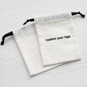 Portable Natural Cotton <b>Drawstring</b> <b>Bag</b> for Skincare Product Custom Logo Printed Cosmetic Gift Perfume Packing Pouch - Product Image 2
