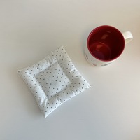 Sous-verre carré en coton rembourré à pois mignons, isolant thermique, pour décoration de table à manger, 1 pièce