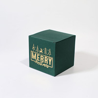 Boîte cadeau de Noël en gros, motif carré doré, pour bonbons, cadeaux, fêtes, décorations de festival, Joyeux Noël