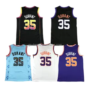Vêtements de basket-ball personnalisés Maillots de chemise Maillot de basket-ball Kevin Durant cousu par sublimation