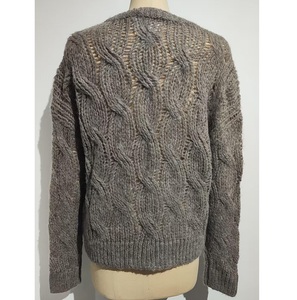 Fabricant 35% laine 35% alpaga 30% polyester Pull en tricot torsadé Pull Logo personnalisé Col rond Pull pour femmes-ÉCHANTILLON PAS POUR VENDRE - Product Image 2