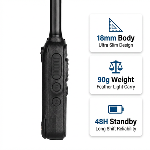 Radio bidirectionnelle portable KENEARD KE-55 ultra-mince 18 mm légère, GMRS <span class=keywords><strong>FM</strong></span>, puissance de sortie 2W, portée 0-3KM, 48H en veille, pour hôtels et restaurants - Product Image 2