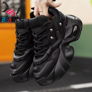 Zapatillas deportivas de estilo coreano, nuevas, versátiles, transpirables, con suela gruesa, con cordones, de otoño, a la moda, para jóvenes, de gran venta, que aumentan la altura. - Product Image 3