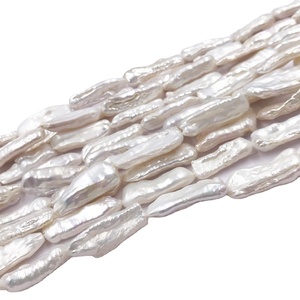 <span class=keywords><strong>Biwa</strong></span>-Cadena de cuentas de perlas de agua dulce, forma de palo largo Natural AAA para collar - Product Image 1
