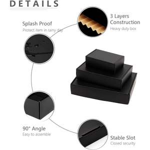 Cajas de envío negras Timirog de 9x6.5x2 pulgadas, caja de correo de cartón corrugado para pequeñas empresas con cierre de pestaña - Product Image 5