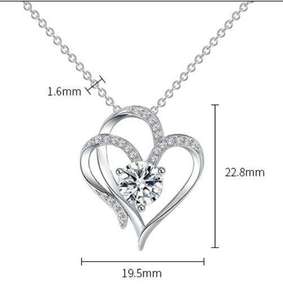 Wholesale High Quality Fine Elegant love Heart with <b>Big</b> <b>Crystal</b> and Stones Necklace Gift for Women - Product Image 1