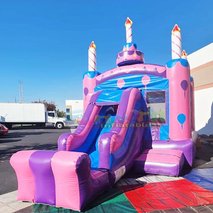 Commercial kids outdoor party combo bouncing castle <b>inflatable</b> birthday bounce <b>house</b> and slide - Product Image 3