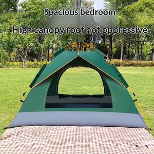 אוהל קמפינג עבה לארבע עונות, אוטומטי לחלוטין, דו-שכבתי, מבד אוקספורד, עמיד למים, איכותי, ל-3-4 אנשים - Product Image 3