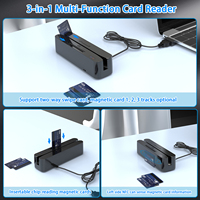 Lecteur-graveur de cartes MJ-Q80 4-en-1 tout-en-un : Carte magnétique + Carte à puce + RFID 13,56 MHz + Carte PSAM