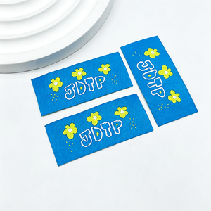 High Density Damask Custom Woven Labels Soft Polyester Sew On Woven <b>Tag</b> For Luxury Clothing Swimwear Fashion Brand Logo - Product Image 5