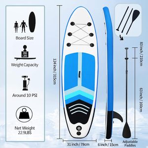 CZFIT Planche de paddle gonflable Drop Stitch Écologique Portable Océan/Lacs Rivières Eaux Taille personnalisable 3 ailerons à enfiler - Product Image 5