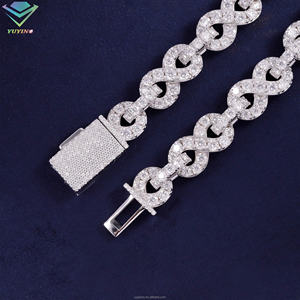 Bracelet/collier infini en argent 925 plaqué or 18 carats avec moissanite VVS Hiphop, certificat GRA, taille brillant ronde, sertissage griffe - Product Image 4