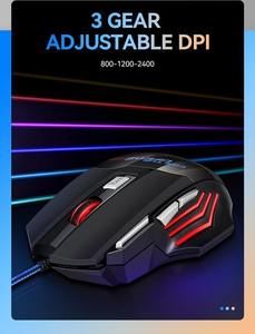 Souris de jeu 7D, design ergonomique, souris filaire de jeu, 2400 DPI, rétroéclairée, optique, pour droitier, pour joueur - Product Image 4
