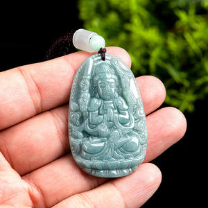 Pendentif en jadéite naturelle, signes du zodiaque, dieu gardien, accessoires de mode pour hommes et femmes, vente en gros de jade SX20 - Product Image 3