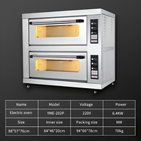 Boulangerie industrielle commerciale Panneau de commande intelligent Four électrique et à gaz Pizza Pain 2 ponts 2 plateaux Four de cuisson pour boulangerie