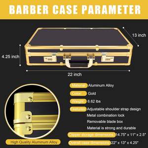 Estuche Profesional para Barbería, Maletín Portátil para Estilistas de Salón, Organizador de Herramientas de Corte de Cabello con Cerradura de Código - Product Image 4