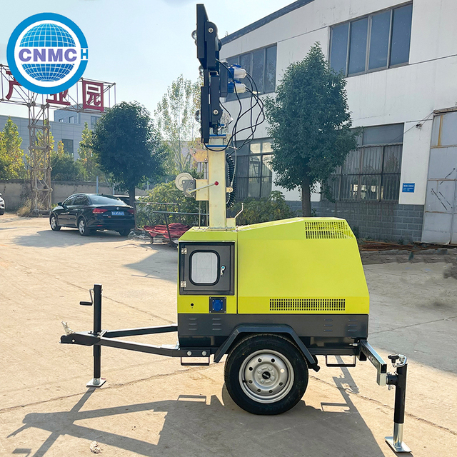 Mobile Diesel Generator Powered Light Tower Trailer for Construction Site Outdoor Emergency Lighting and Night Work