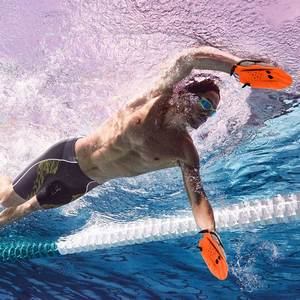 2 piezas/un par de guantes de paletas de Entrenamiento de natación con correas, <span class=keywords><strong>aletas</strong></span> palmeadas de mano de natación, <span class=keywords><strong>aletas</strong></span>, tablas de carrera asistida de autoentrenamiento - Product Image 5