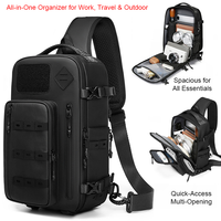 Sac bandoulière multifonctionnel unisexe avec sangle réglable, système MOLLE, port USB pour appareil photo, cyclisme, usage quotidien