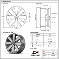 Jantes forgées CF 21 22 pouces 5x114.3 PCD 66.1 CB pour voitures particulières, compatibles avec les jantes Li Auto L7 L8 L9