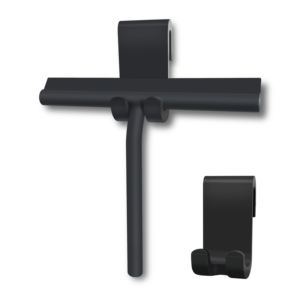 Raclette de douche en silicone noir avec crochet, <span class=keywords><strong>essuie</strong></span>-<span class=keywords><strong>glace</strong></span> pour vitres et outils de nettoyage pour sols/tables - Product Image 1