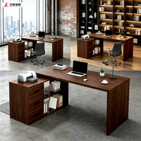 Bureau de direction durable JIUSHUN, bureau moderne pour PDG, directeur, table d'ordinateur en bois en forme de L