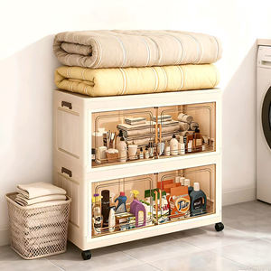 Многофункциональный складной шкаф ZD503 на колесиках, идеально подходит для хранения и организации одежды в спальне. - Product Image 3