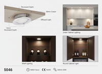 Lumière sous-armoire ultra-fine ronde IP44, spot encastré pour armoire, mini spot LED 5046-21-1