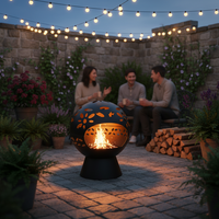 360 °   Brasero sphérique Spark View pour extérieur, chauffage décoratif de patio, foyer à bois pour jardin et camping
