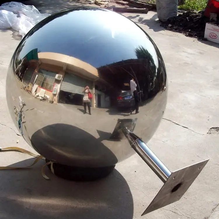 China supply large mirror polished Stainless Steel water fountain sphere for garden